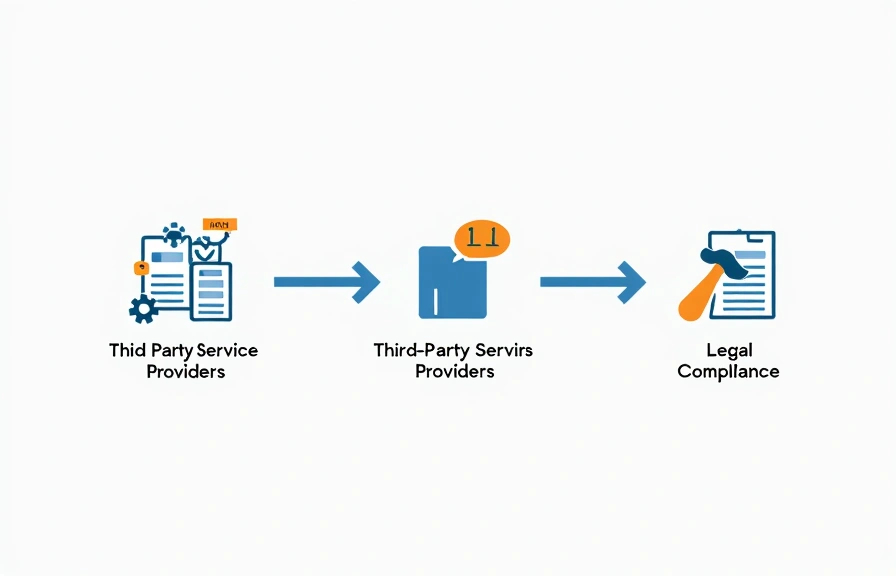 Illustration of data sharing with third-party providers and in compliance with legal requirements