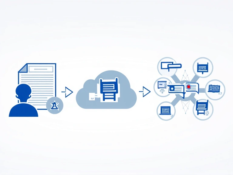 Illustration of data collection methods, including forms, cookies, and third-party sources